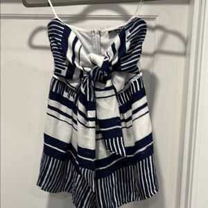 Lulus XS nautical Striped Blue and White romper shorts